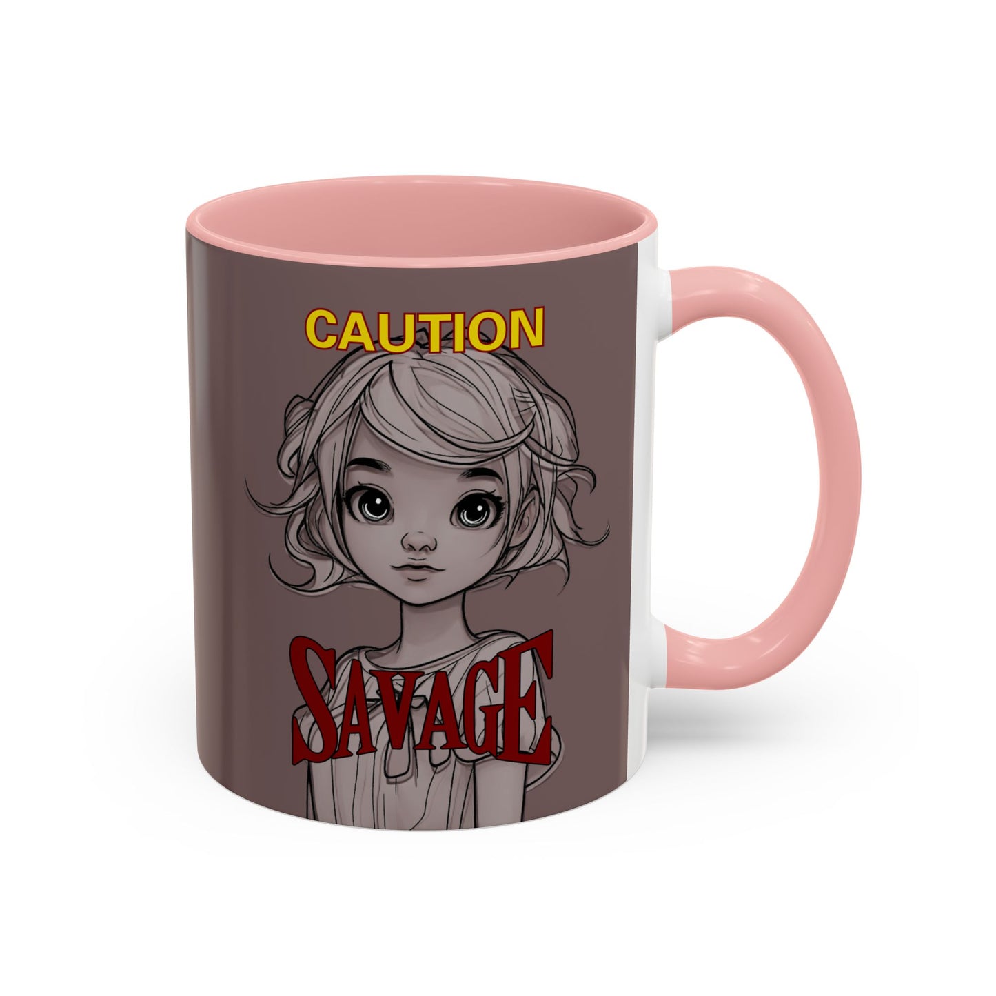 Caution, Savage Grey Accent Mug by cypherpunkgear.com