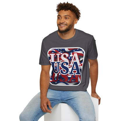Red White and BLUE USA Patriot Dark colors Unisex T-Shirt by cypherpunkgear.com
