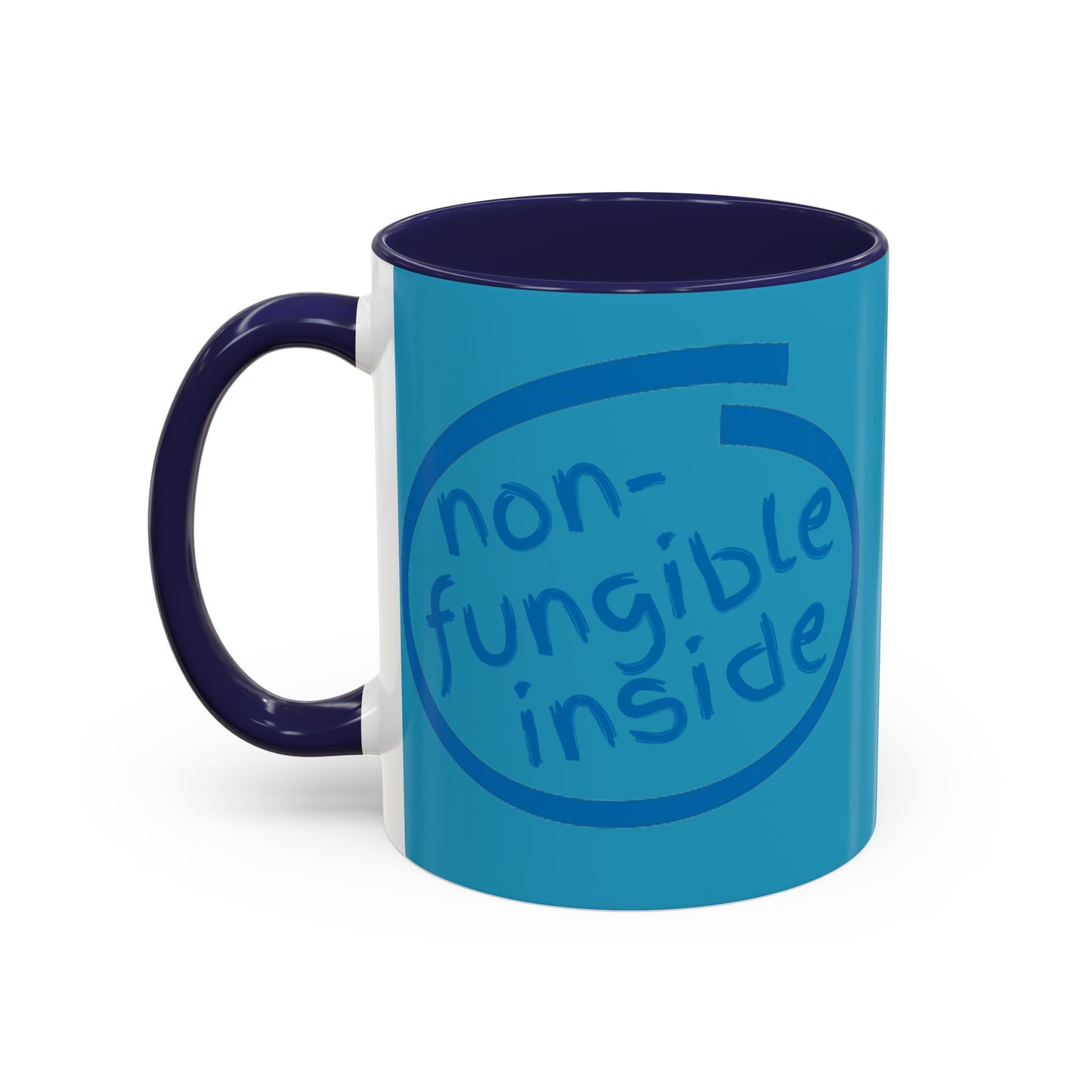 Non-Fungible Inside Turquoise Accent Mug by cypherpunkgear.com