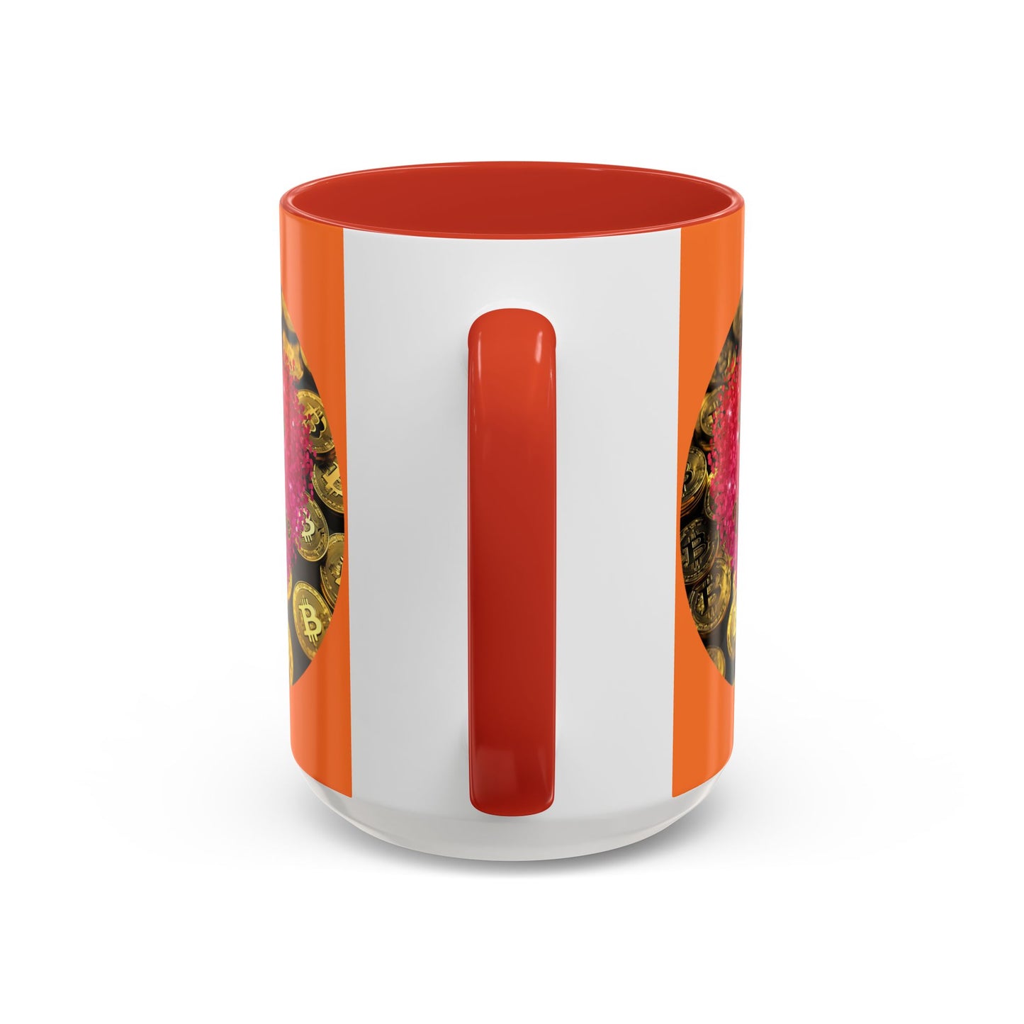 Bitcoin is My Valentine Orange Accent Mug by cypherpunkgear.com