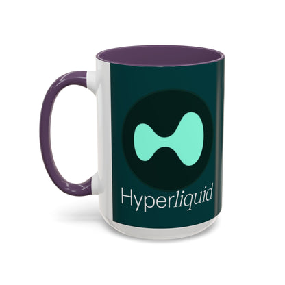 Hyperliquid White font Dark Hyperliquid Accent Mug by cypherpunkgear.com