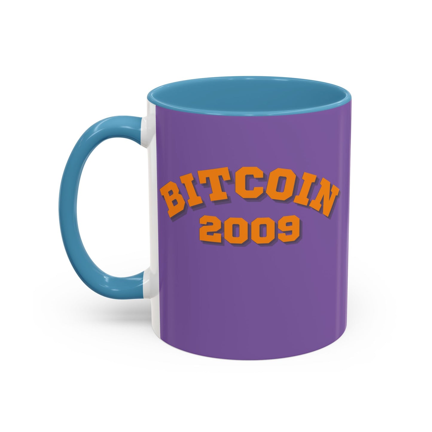 Bitcoin 2009 Light Purple Accent Mug by cypherpunkgear.com