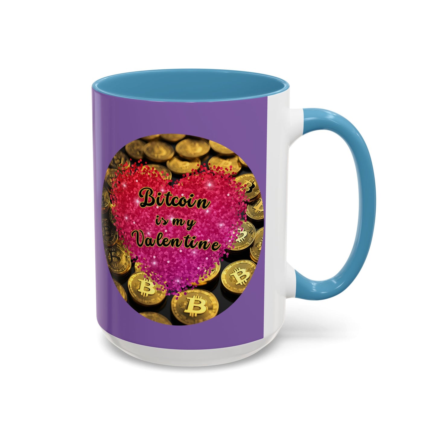 Bitcoin is My Valentine Light Purple Accent Mug by cypherpunkgear.com
