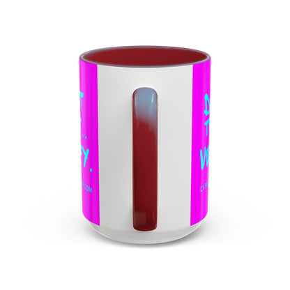Don't Trust...Verify. Electric Magenta Accent Mug by cypherpunkgear.com