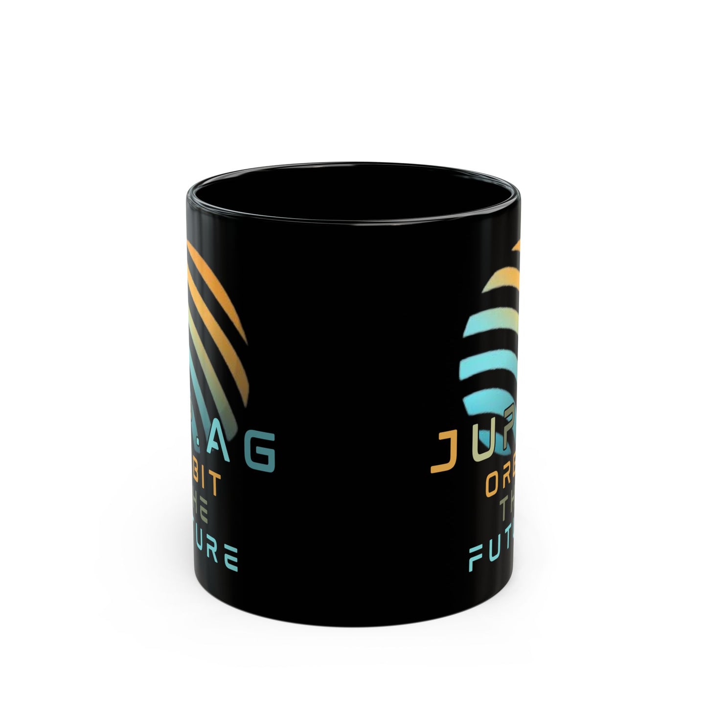 Jupiter (JUP) Orbit the Future Black Mug by cypherpunkgear.com
