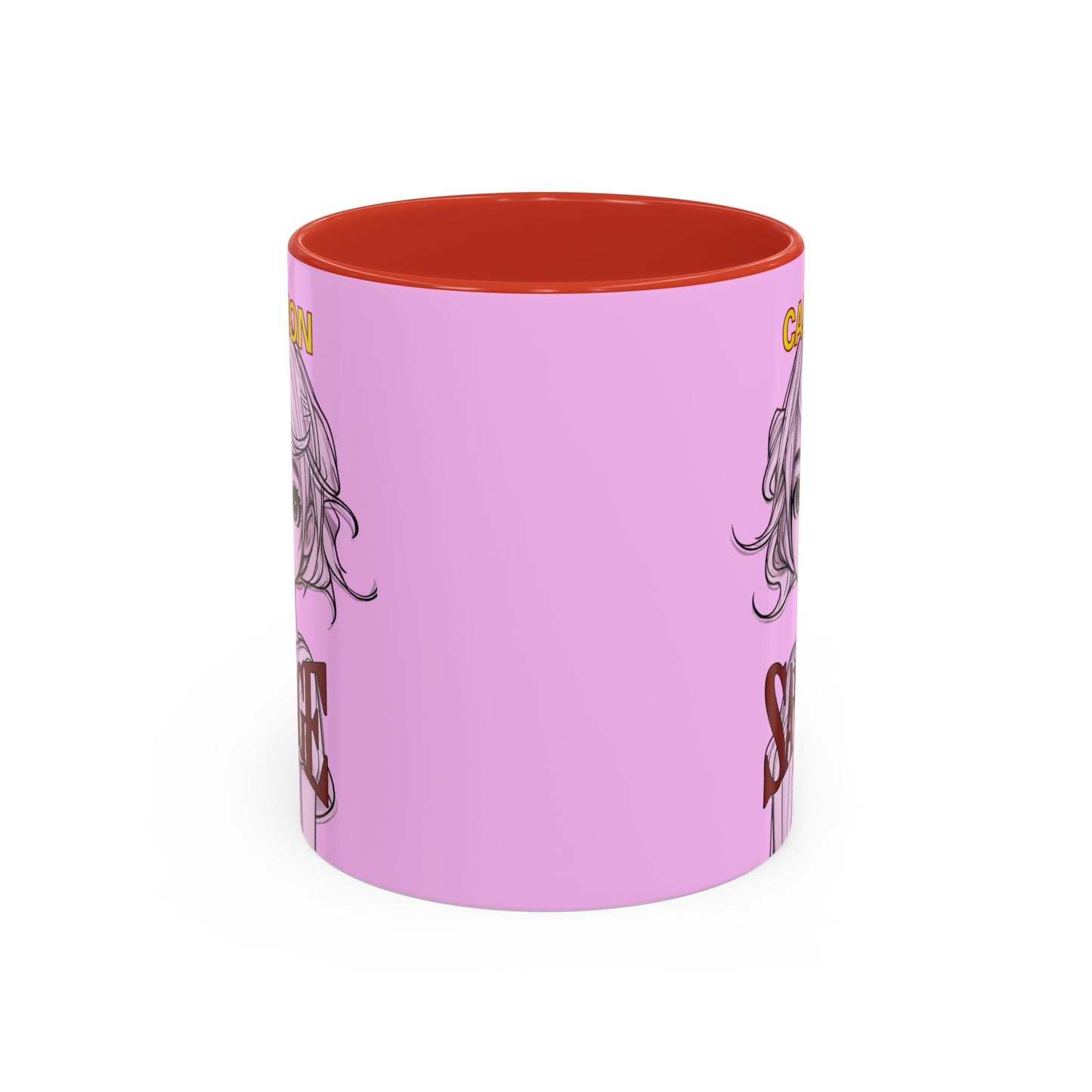 Caution, Savage Pink Accent Mug by cypherpunkgear.com