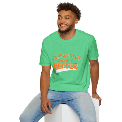 Irish Whiskey makes it better OGfont DKcolors Unisex T-Shirt by cypherpunkgear.com