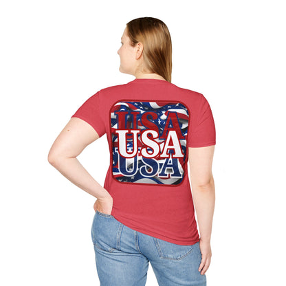 2-sided Red WHITE and Blue USA Patriot LTcolors Unisex T-Shirt by cypherpunkgear