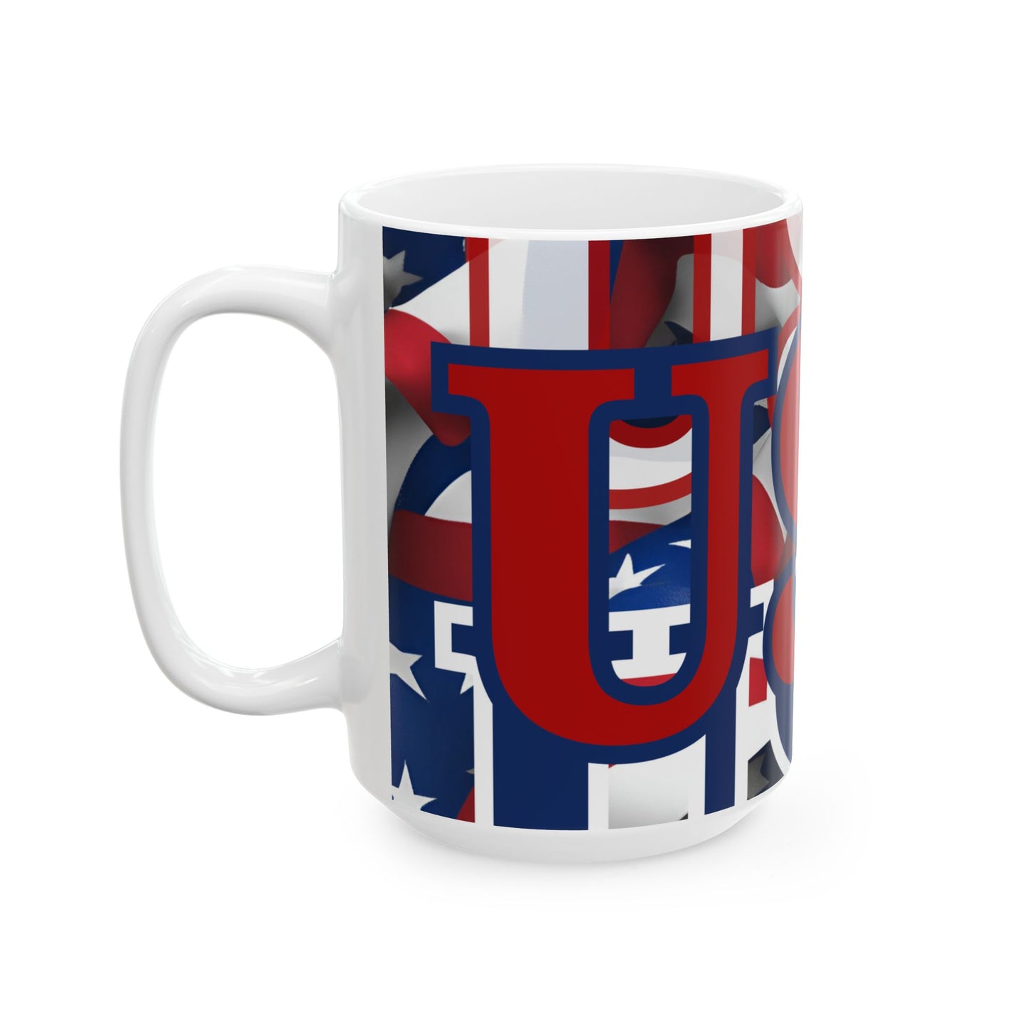 USA! USA! USA Red font Patriot White Mug by cypherpunkgear.com