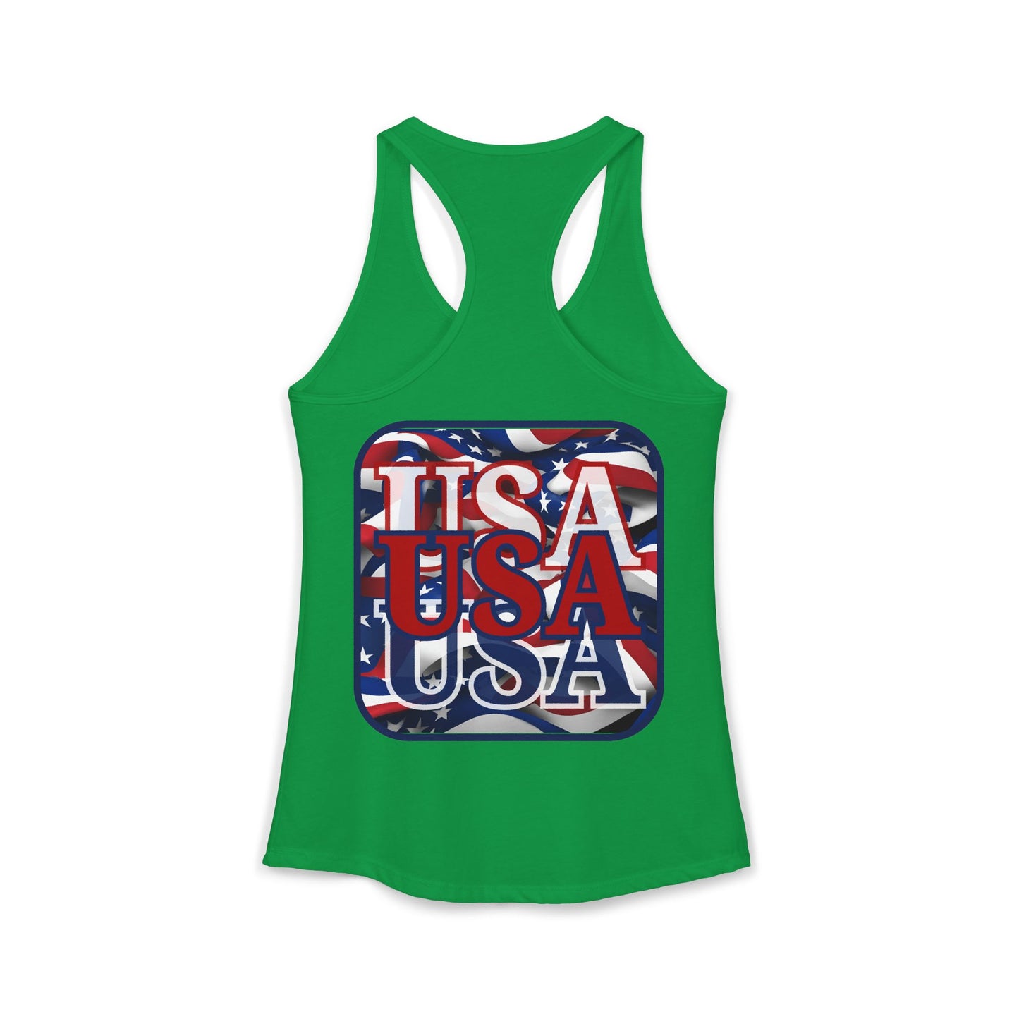 2-sided RED White and Blue USA Patriot Women's Racerback Tank Top by cypherpunkgear.com