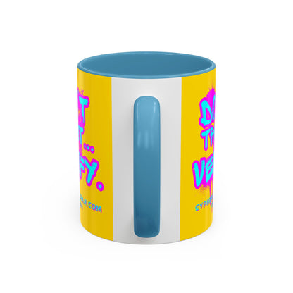 Don't Trust...Verify. Yellow Accent Mug by cypherpunkgear.com
