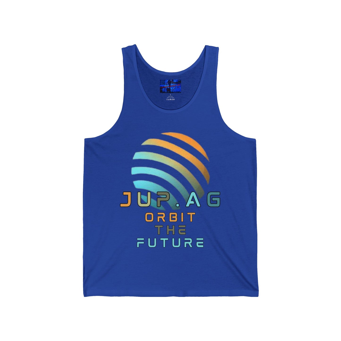 Jupiter (JUP) Orbit the Future Unisex Jersey Tank Top by cypherpunkgear.com