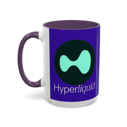Hyperliquid White font Dark Purple Accent Mug by cypherpunkgear.com
