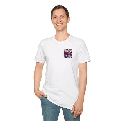 2-sided RED White and Blue USA Patriot LTcolors Unisex T-Shirt by cypherpunkgear