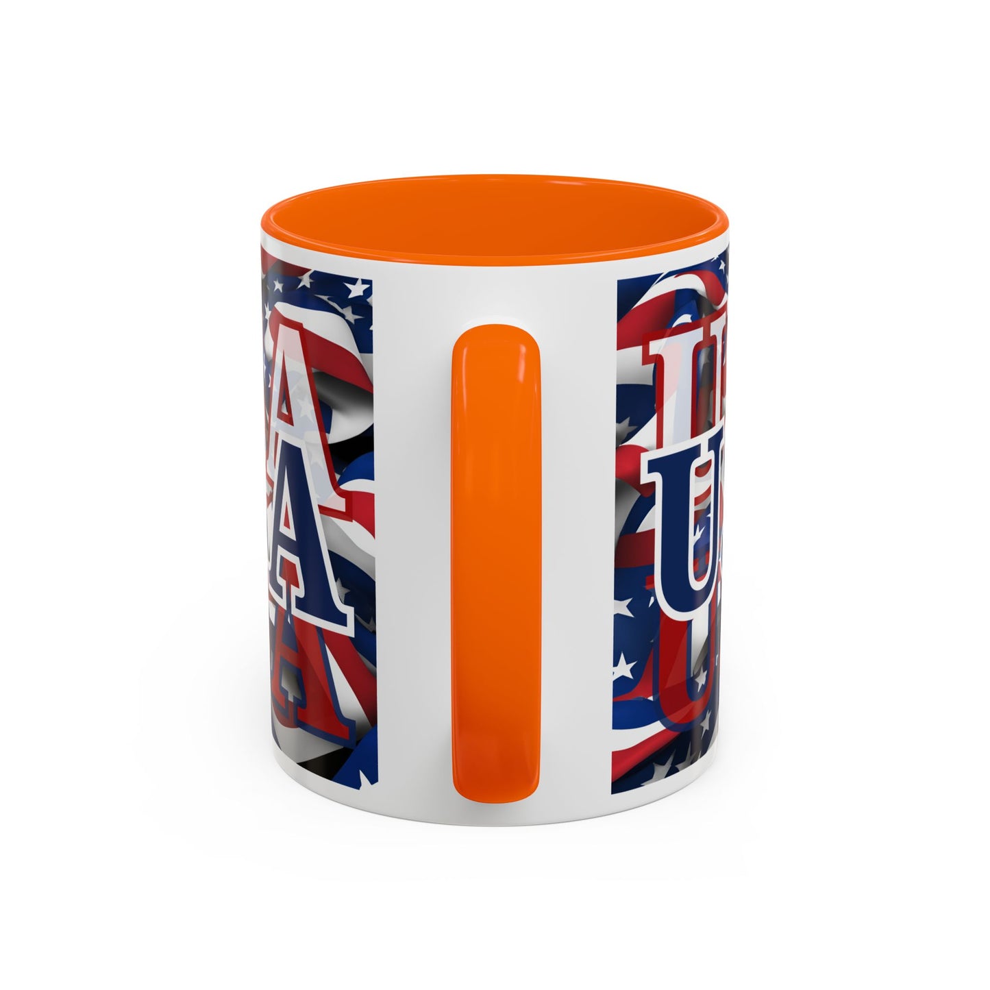 USA Blue font Center Patriot Accent Mug by cypherpunkgear.com