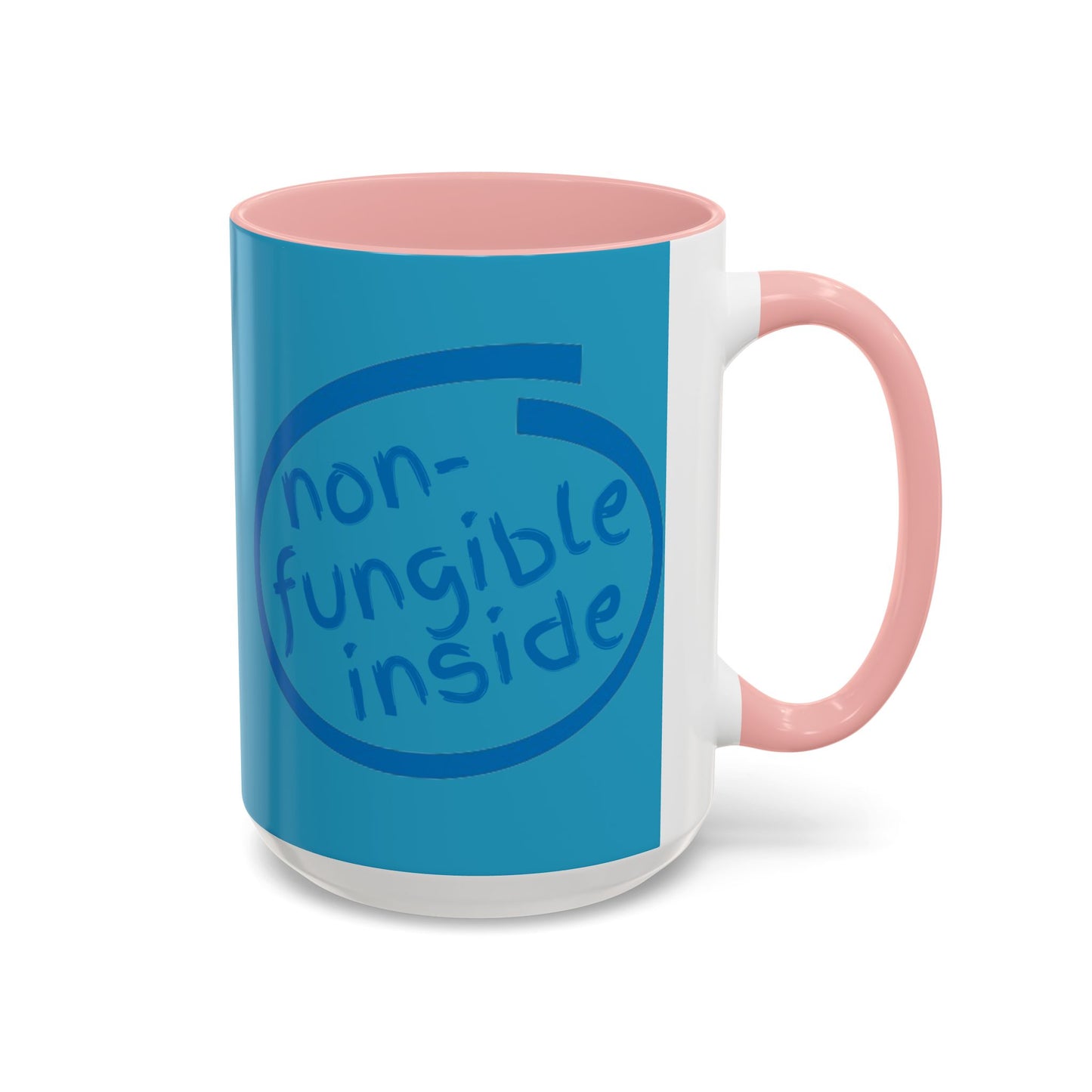 Non-Fungible Inside Turquoise Accent Mug by cypherpunkgear.com