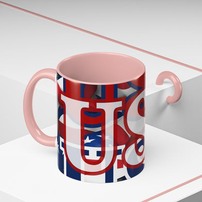 USA! USA! USA WHfont Patriot Accent Mug by cypherpunkgear