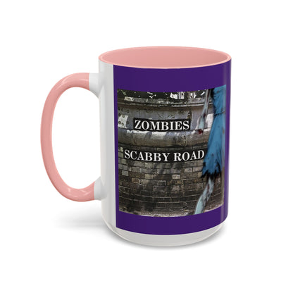 2-sided, Scabby Road Purple Accent Mug by CreepyCrafts.boo