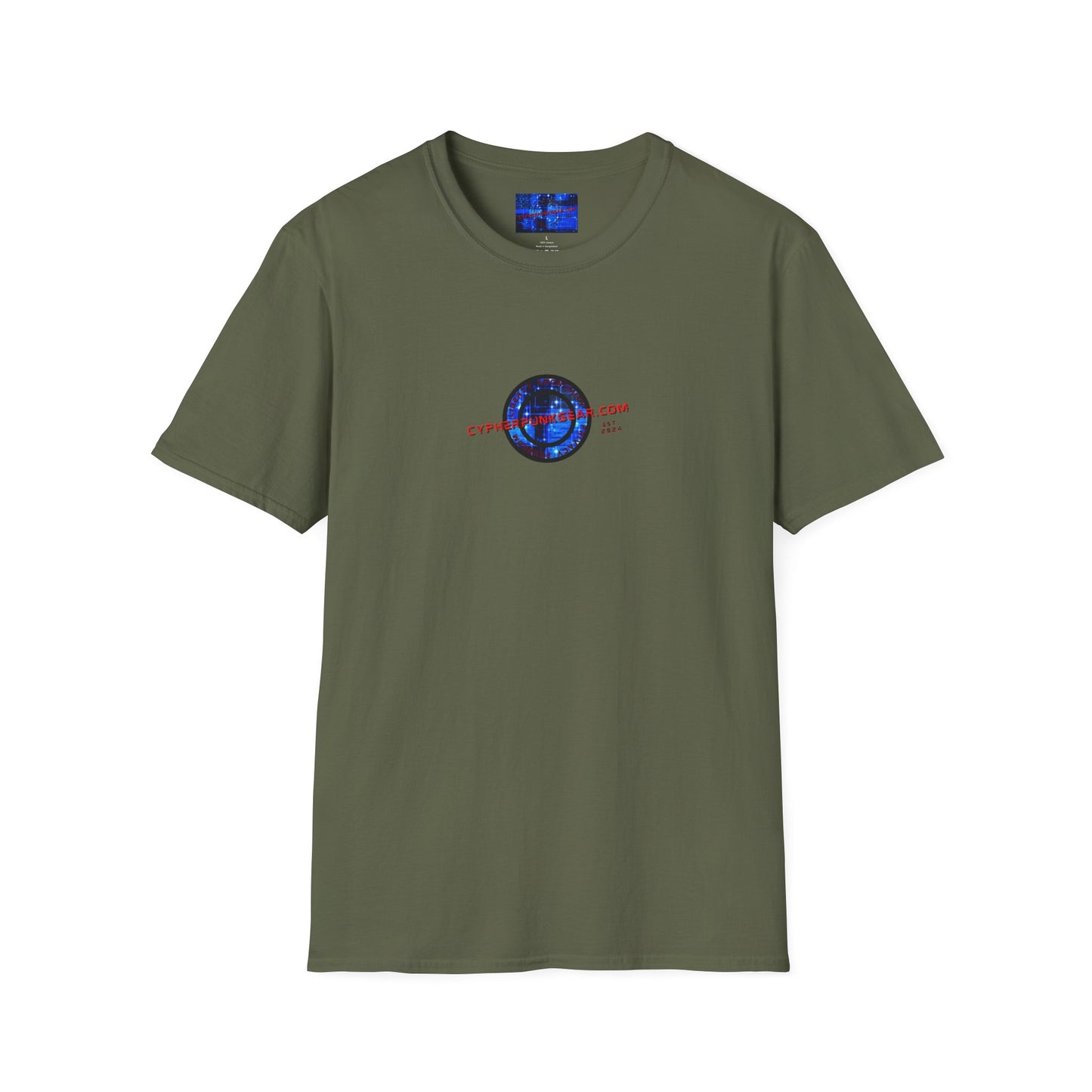 2-sided, cypherpunkgear.com Logo & Cityscape Dark colors Unisex T-Shirt by cypherpunkgear.com