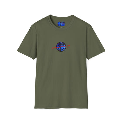 2-sided, cypherpunkgear.com Logo & Cityscape Dark colors Unisex T-Shirt by cypherpunkgear.com