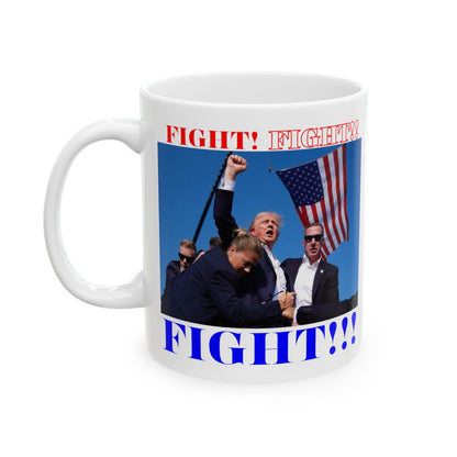 FIGHT! FIGHT!! FIGHT!!! White Mug by cypherpunkgear