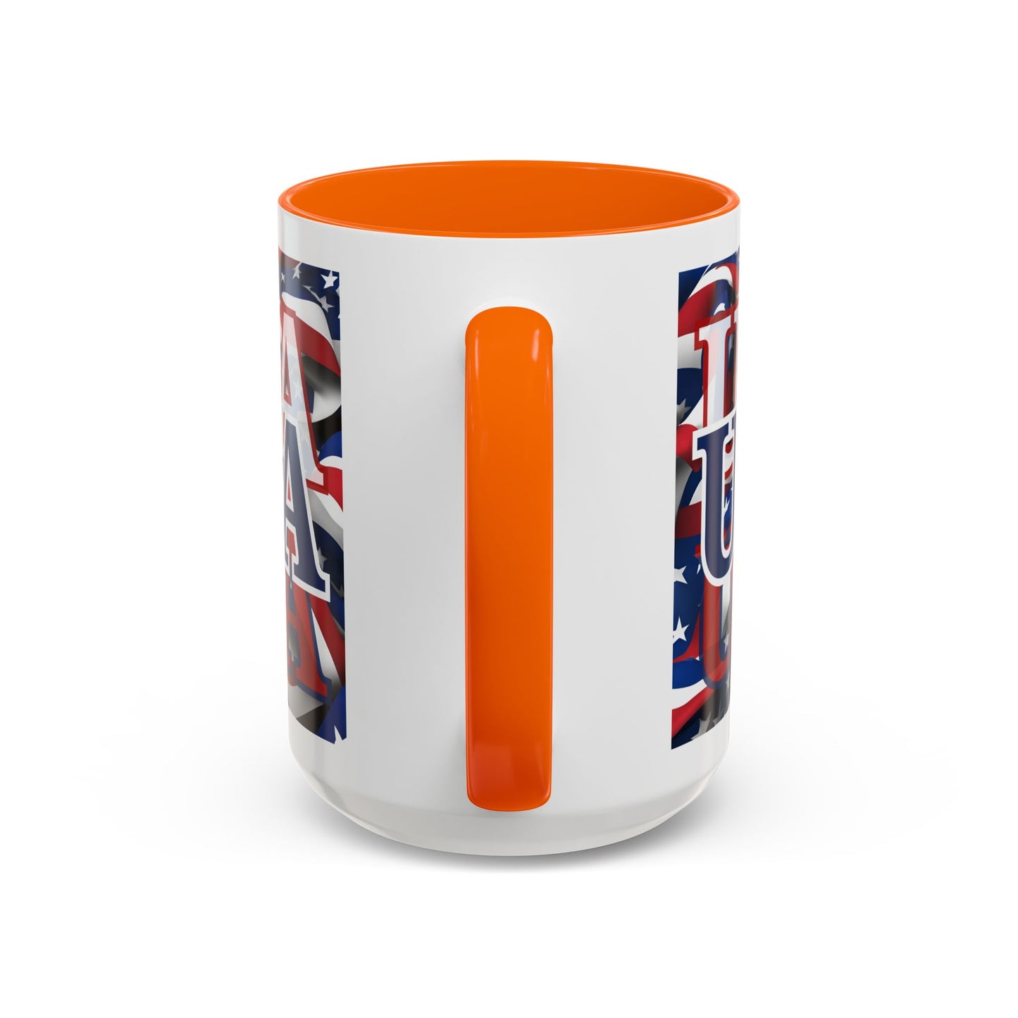 USA Blue font Center Patriot Accent Mug by cypherpunkgear.com