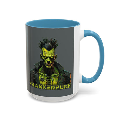 Frankenpunk Grey Accent Mug by CreepyCrafts.boo