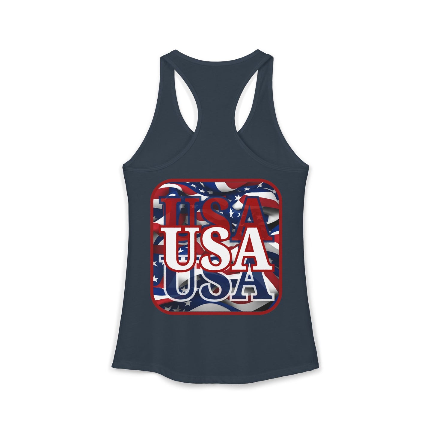 ¡EE.UU! ¡EE.UU! ¡EE.UU! ¡Patriot de 2 caras de cypherpunkgear! Camiseta sin mangas ideal con espalda cruzada para mujer