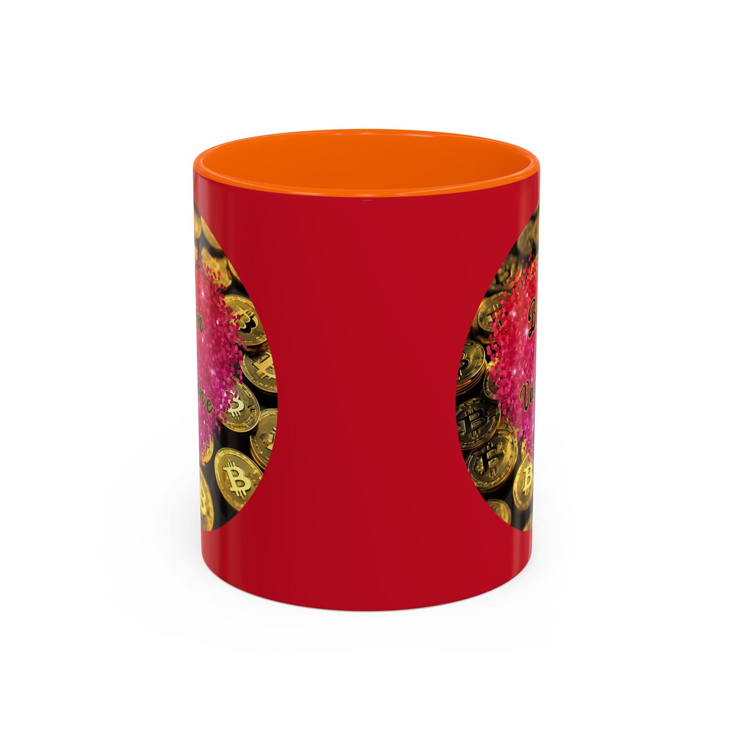 Bitcoin is My Valentine Red Accent Mug by cypherpunkgear.com