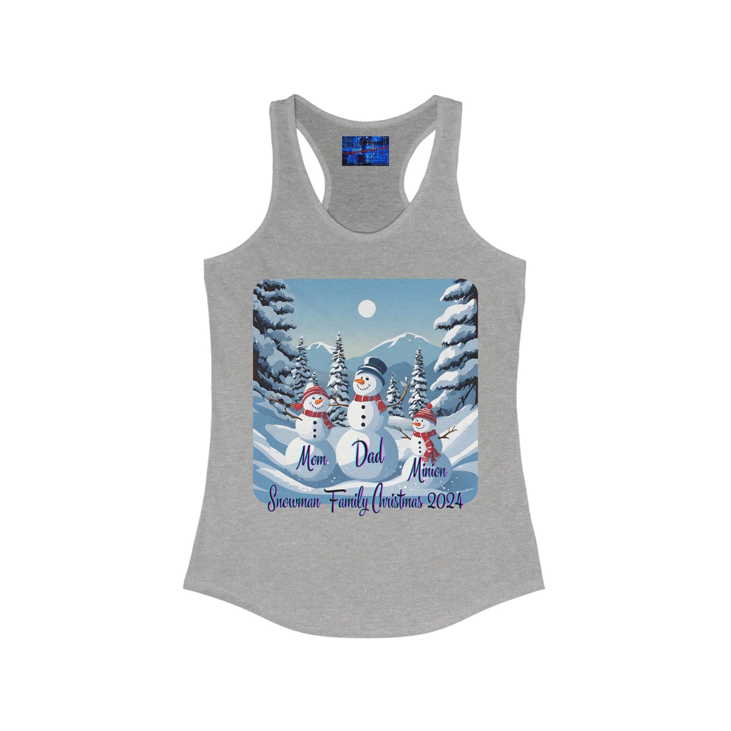 Snowman Family of 3 Women's Racerback Tank Top by cypherpunkgear