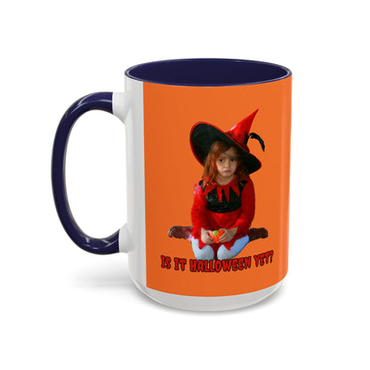 Is it Halloween yet? Orange Accent Mug by CreepyCrafts.boo