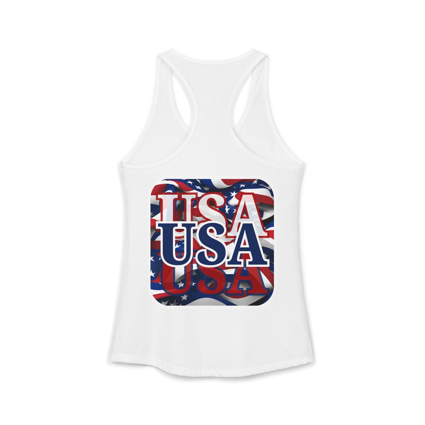 2-sided Red White and BLUE USA Patriot Women's Racerback Tank Top by cypherpunkgear.com