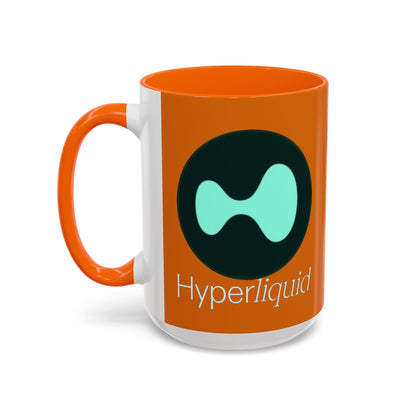 Hyperliquid White font Orange Accent Mug by cypherpunkgear.com
