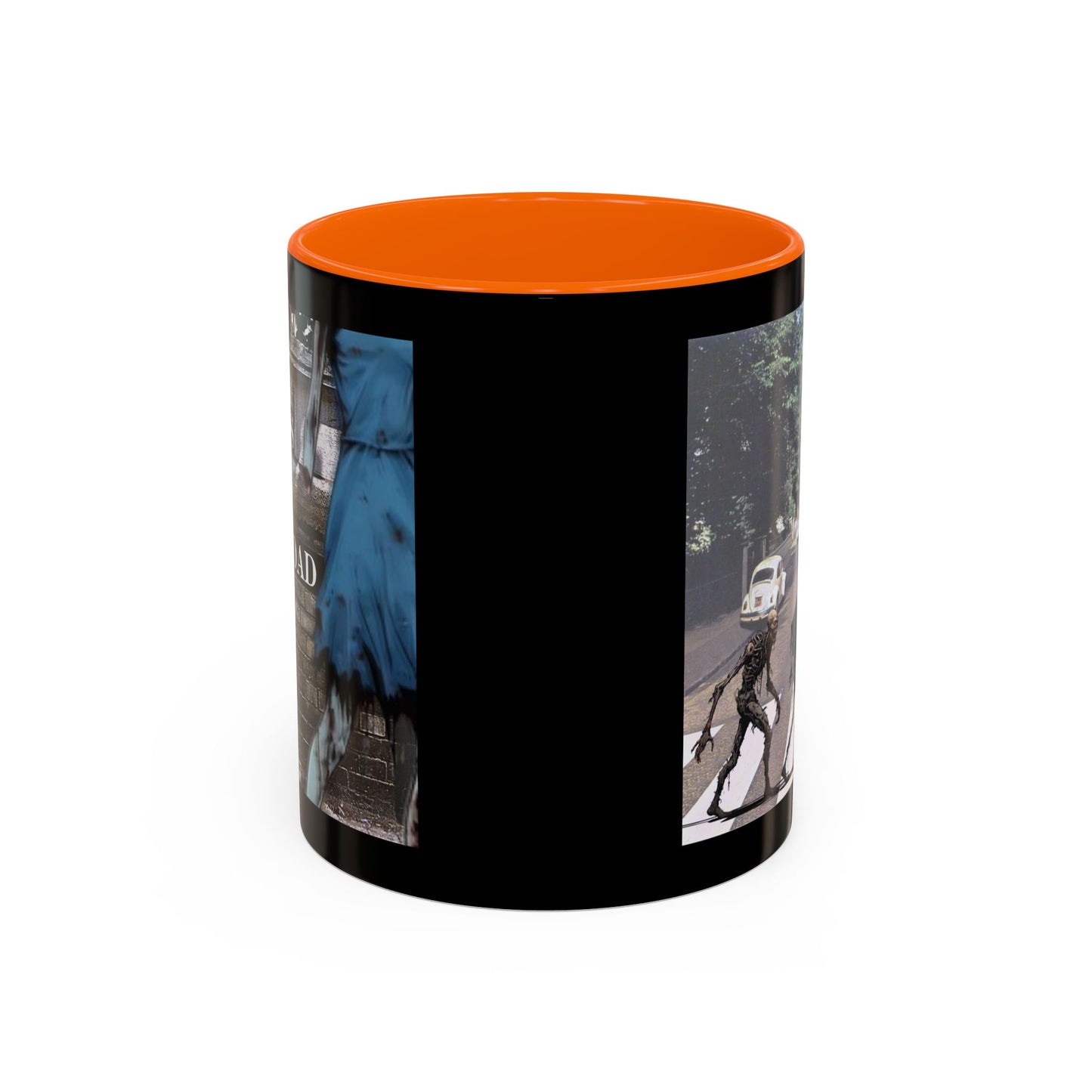 2-sided, Scabby Road Black Accent Mug by CreepyCrafts.boo