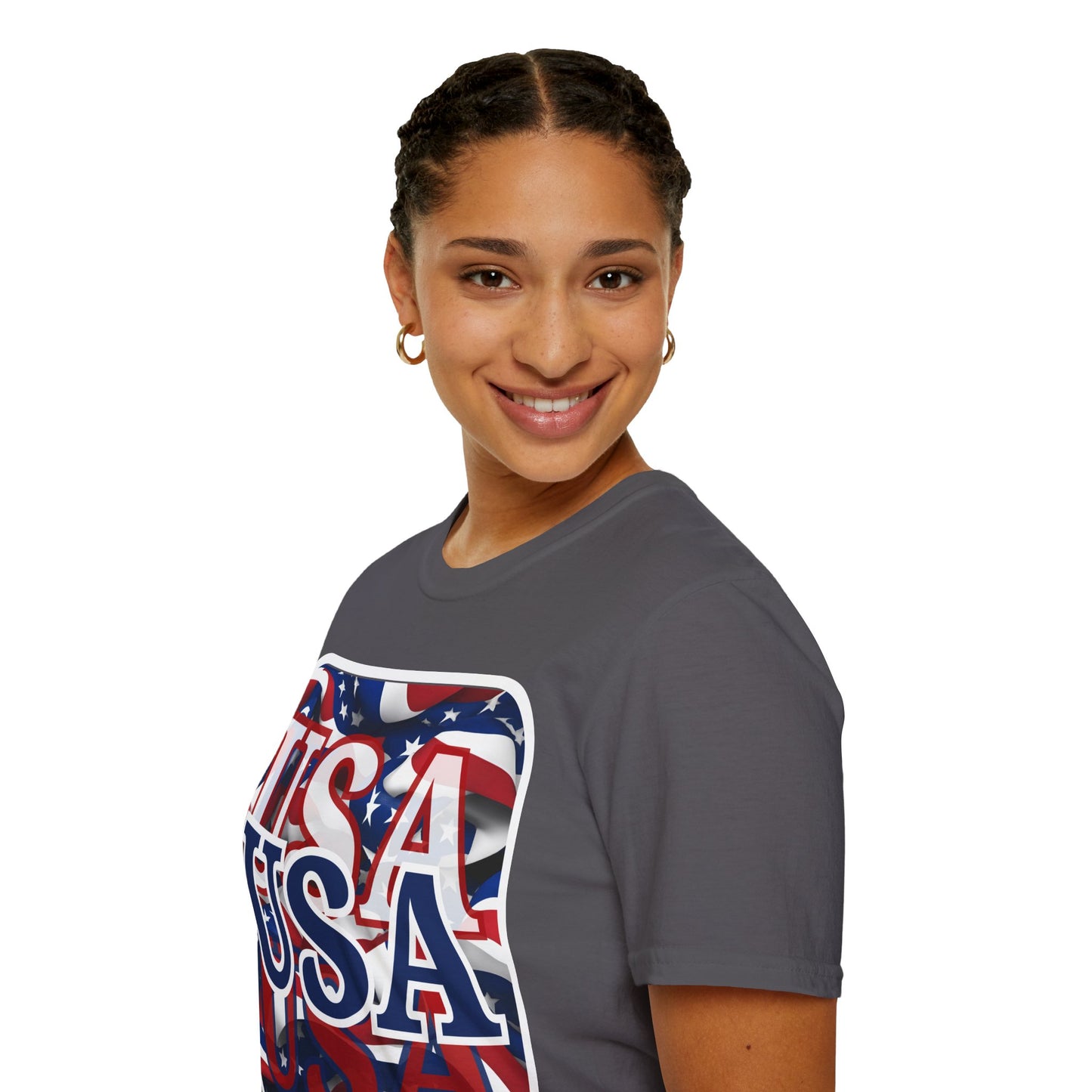 Red White and BLUE USA Patriot Dark colors Unisex T-Shirt by cypherpunkgear.com