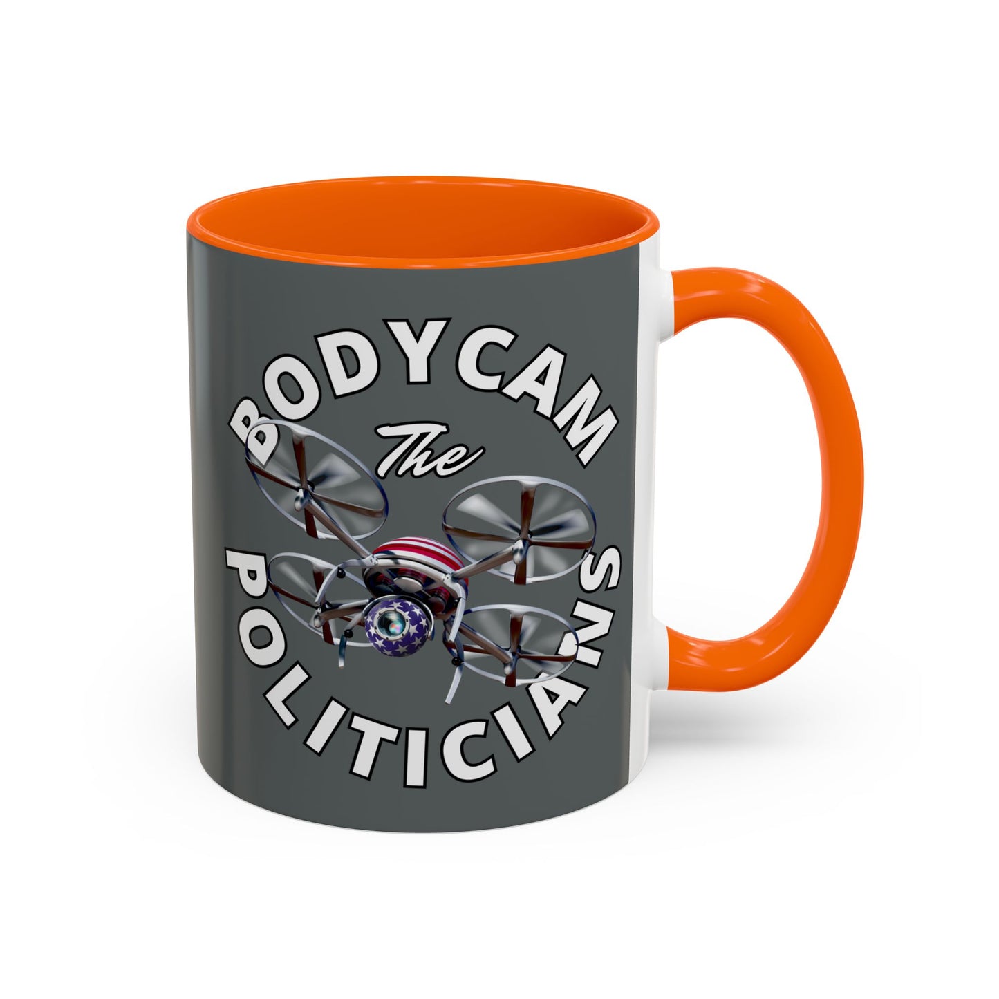 Bodycam the Politicians Drone Grey Accent Mug by cypherpunkgear.com