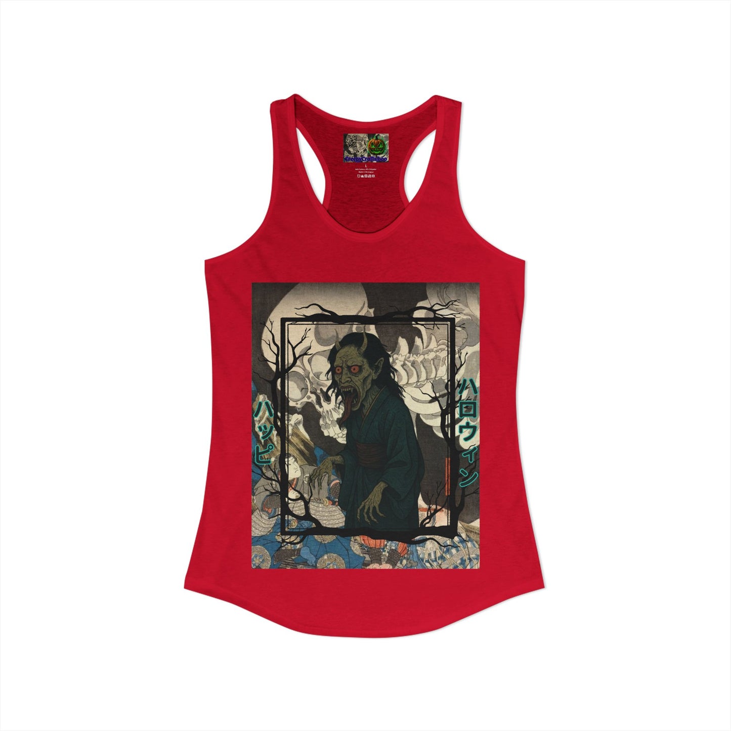 Yōkai Happy Halloween Women's Racerback Tank Top by CreepyCrafts.boo
