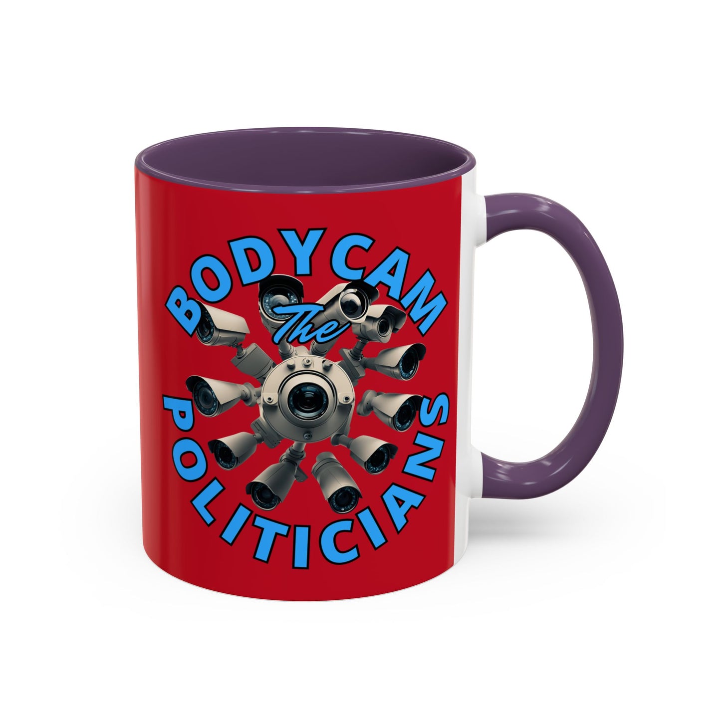 Bodycam the Politicians Cameras Red Accent Mug by cypherpunkgear.com