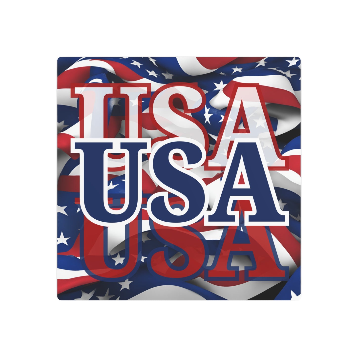 USA! USA! USA Blue Center Metal Art Sign by cypherpunkgear