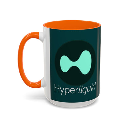 Hyperliquid White font Dark Hyperliquid Accent Mug by cypherpunkgear.com