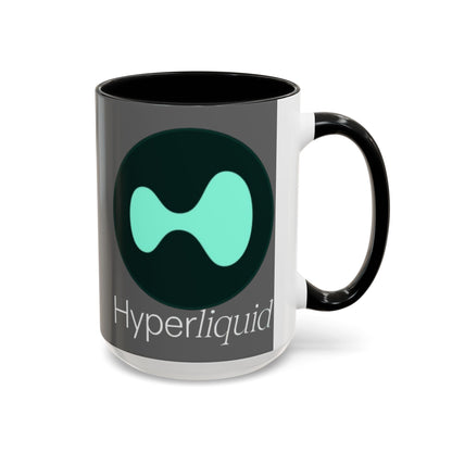 Hyperliquid White font Grey Accent Mug by cypherpunkgear.com
