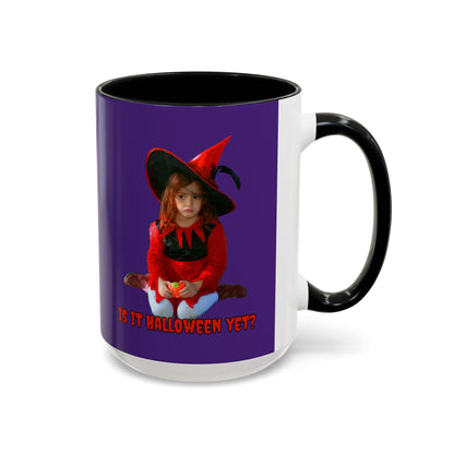 Is it Halloween yet? Dark Purple Accent Mug by CreepyCrafts.boo