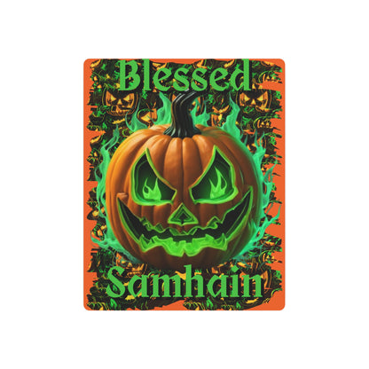 Blessed Samhain Green Jack Metal Art Sign by CreepyCrafts.boo