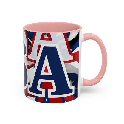 USA! USA! USA BLfont Patriot Accent Mug by cypherpunkgear