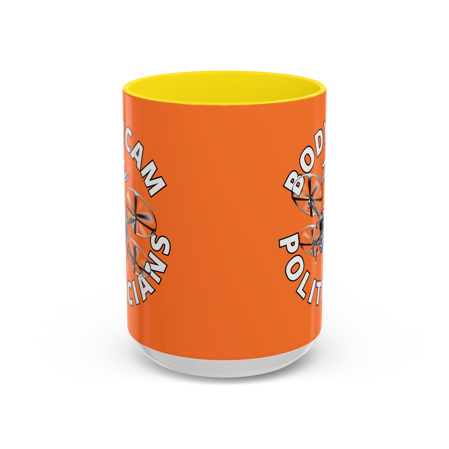 Bodycam the Politicians Drone Orange Accent Mug by cypherpunkgear.com