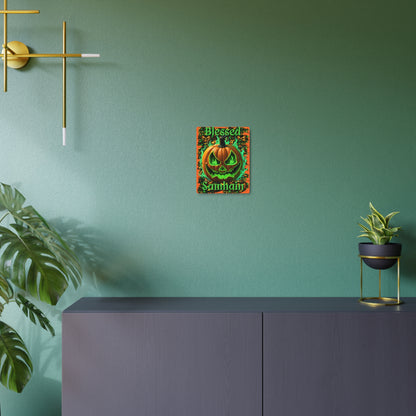 Blessed Samhain Green Jack Metal Art Sign by CreepyCrafts.boo