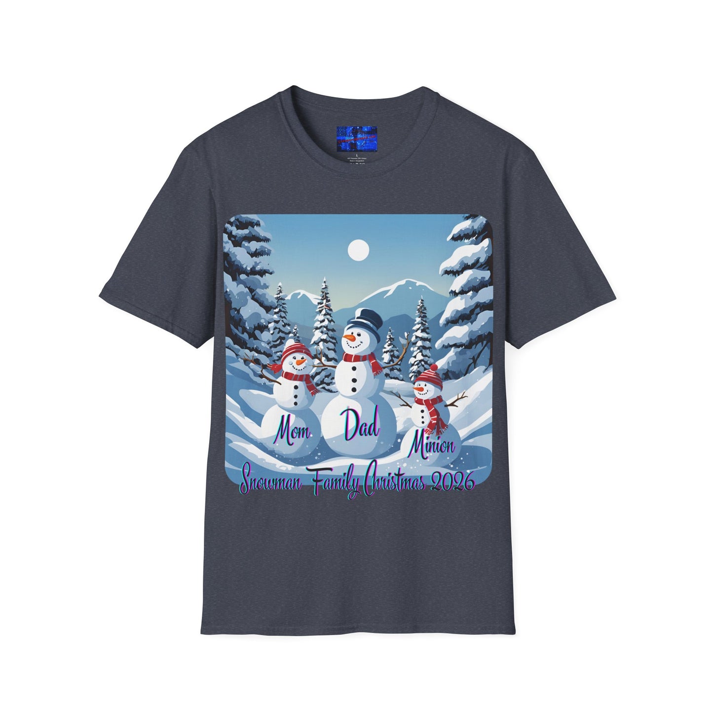 Snowman Family of 3 Dark colors Unisex T-Shirt by cypherpunkgear.com
