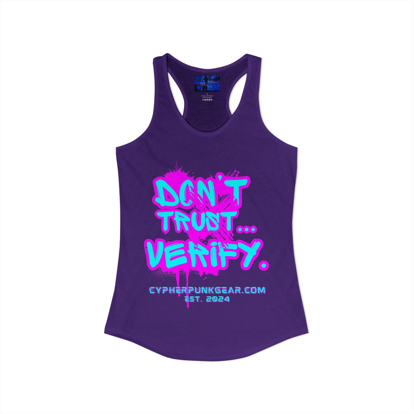 Don't Trust...Verify. Women's Racerback Tank Top by cypherpunkgear.com