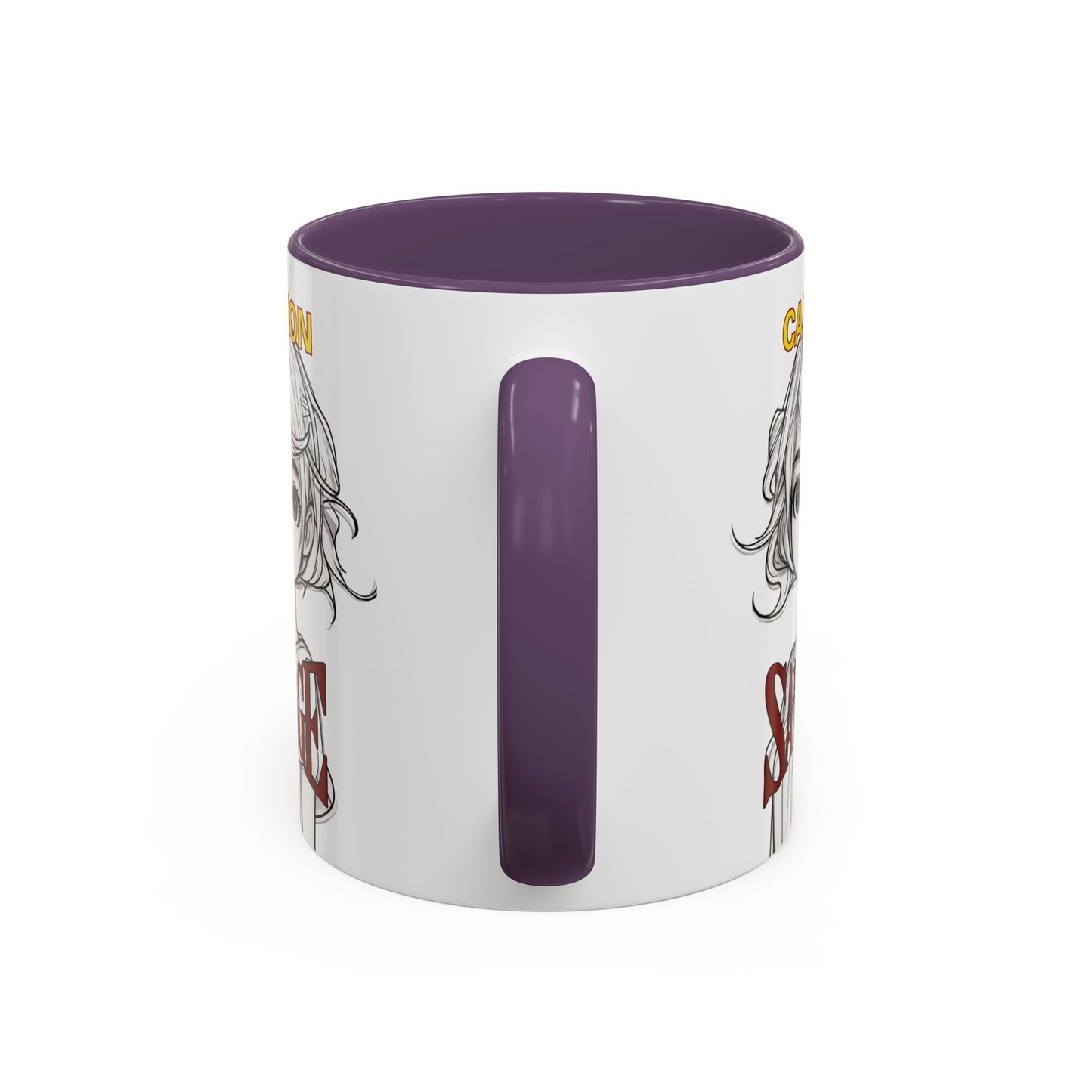 Caution, Savage White Accent Mug by cypherpunkgear.com