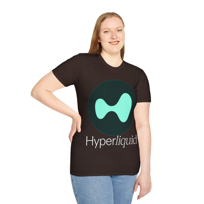 Hyperliquid White font Unisex T-Shirt by cypherpunkgear.com